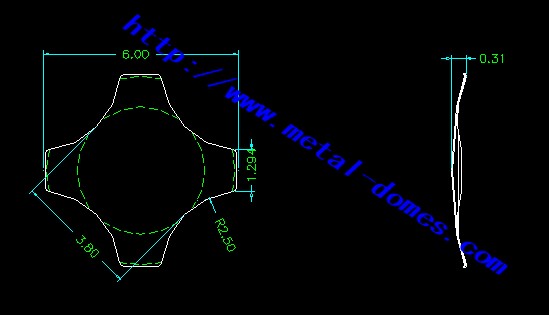 Four-leg metal dome