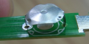 Triangle metal dome with leg on PCB