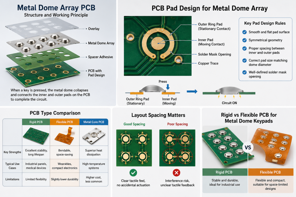 PCB For Metal Dome Array | PCB Pad Design for Keypad