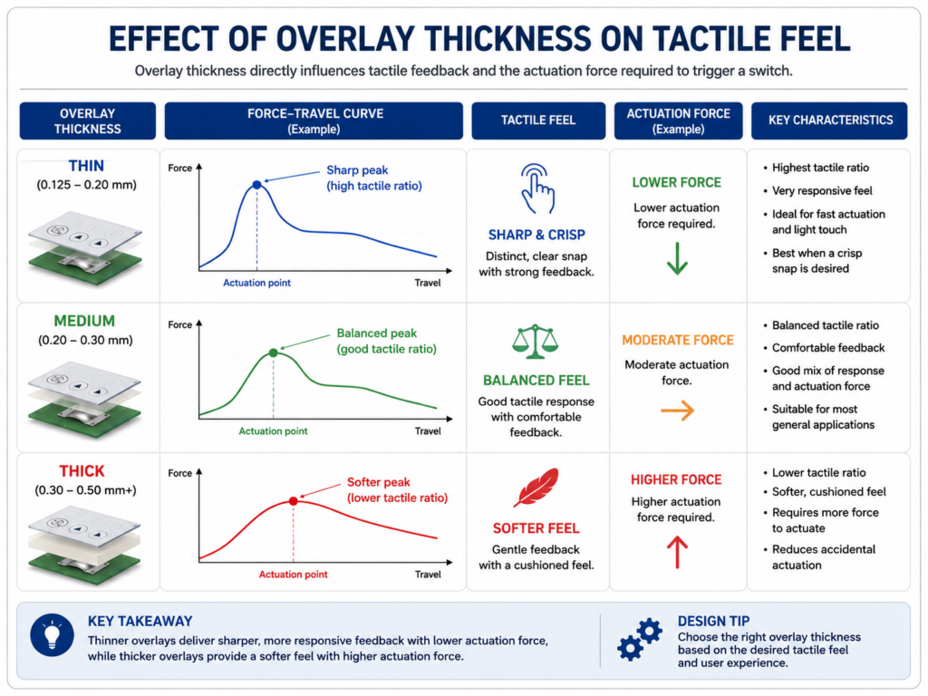 Dome Switch Overlay Thickness Guide for Reliable Tactile Keypad Design