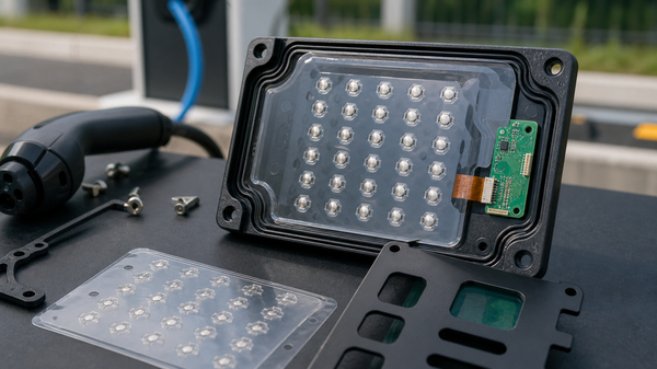 Sealed EV charging station keypad module with transparent metal dome array