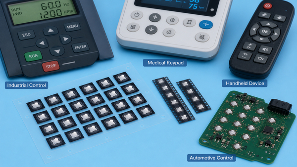 tact switch components for industrial medical handheld and automotive controls
