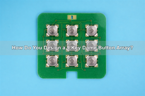 9 key dome button array on a printed circuit board