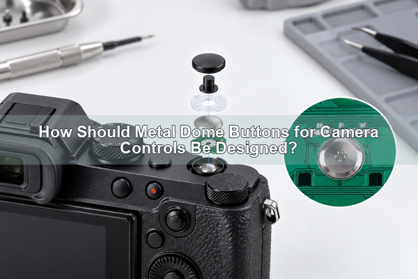 internal metal dome buttons for camera controls with a round snap dome and PCB