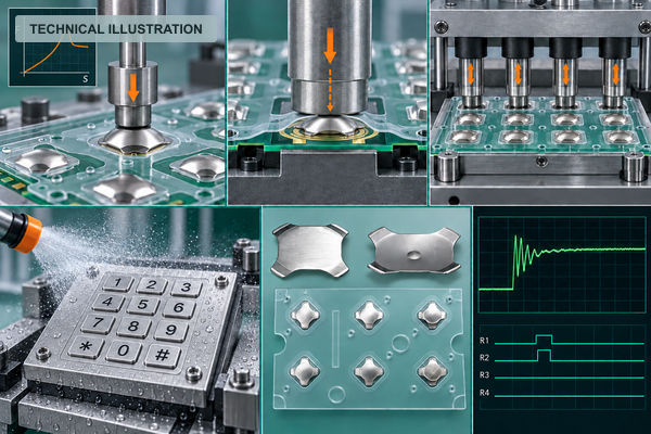 Technical illustration of ATM keypad force lifecycle ingress and electrical validation