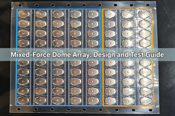 Mixed-Force Dome Array: Design and Test Guide over a metal dome carrier with two illustrative force zones