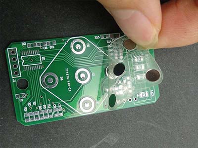 Pasting the double layer adhesive tape on PCB