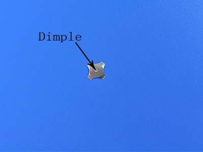 metal dome with dimple