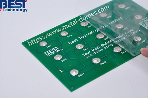 putting dome array on PCB