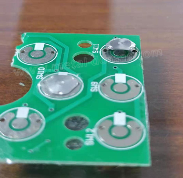Can metal dome be weld on PCB board?