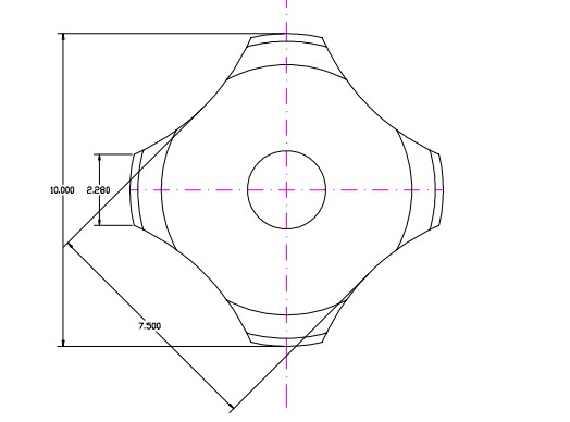 four-leg-metal-dome-with-center-hole-Drawing